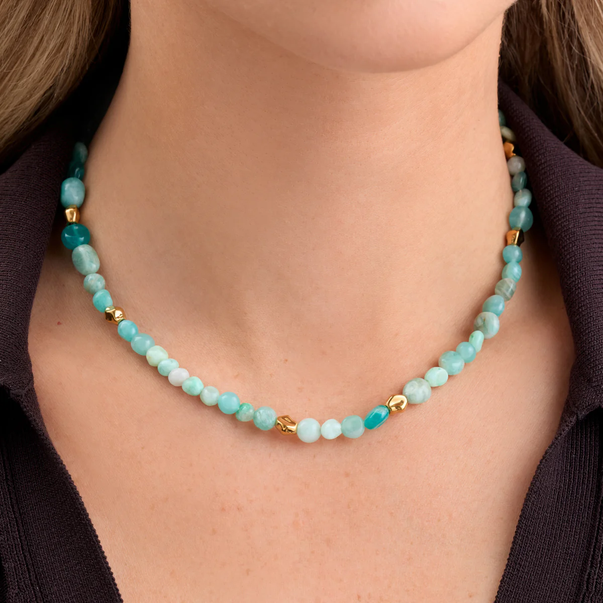 Amazonite & Gold Beaded Set (Gold) - Image 5