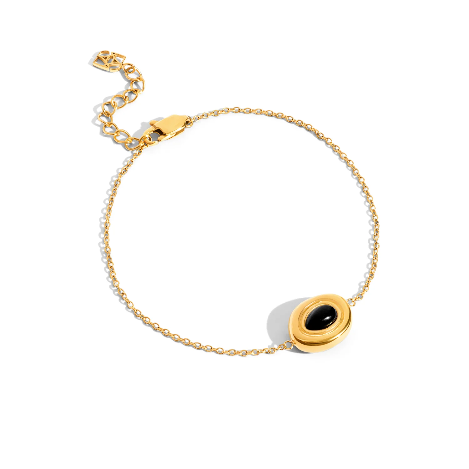 Black Onyx Molten Bracelet (Gold) - Image 6