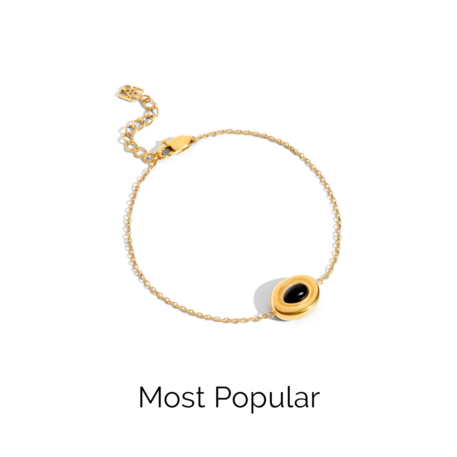 Black Onyx Molten Bracelet (Gold) - Image 7