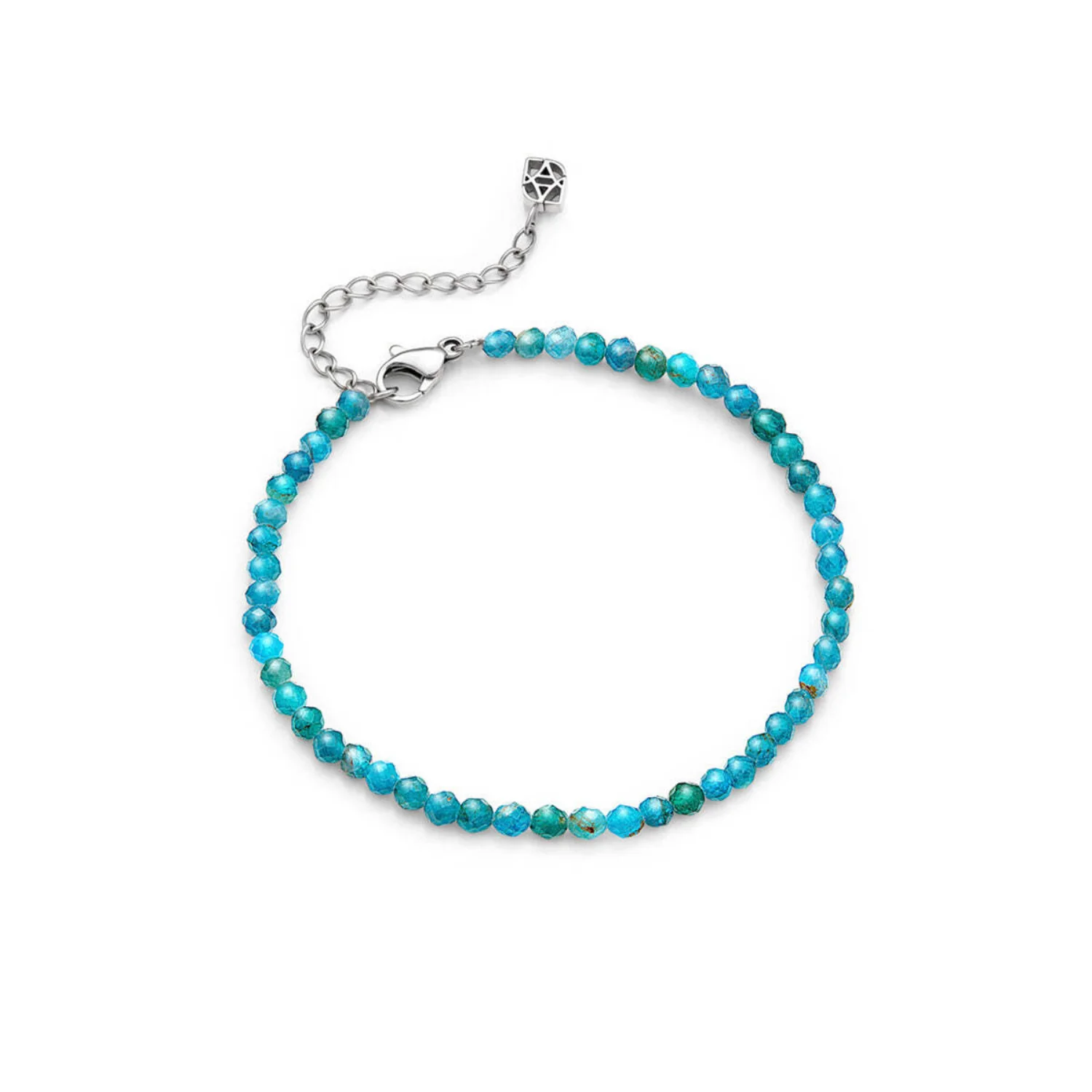 Layering Blue Apatite Beaded Bracelet (Silver) - Image 3