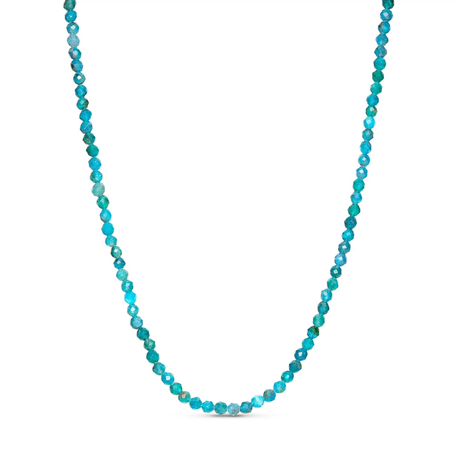 Layering Blue Apatite Beaded Necklace (Silver) - Image 4
