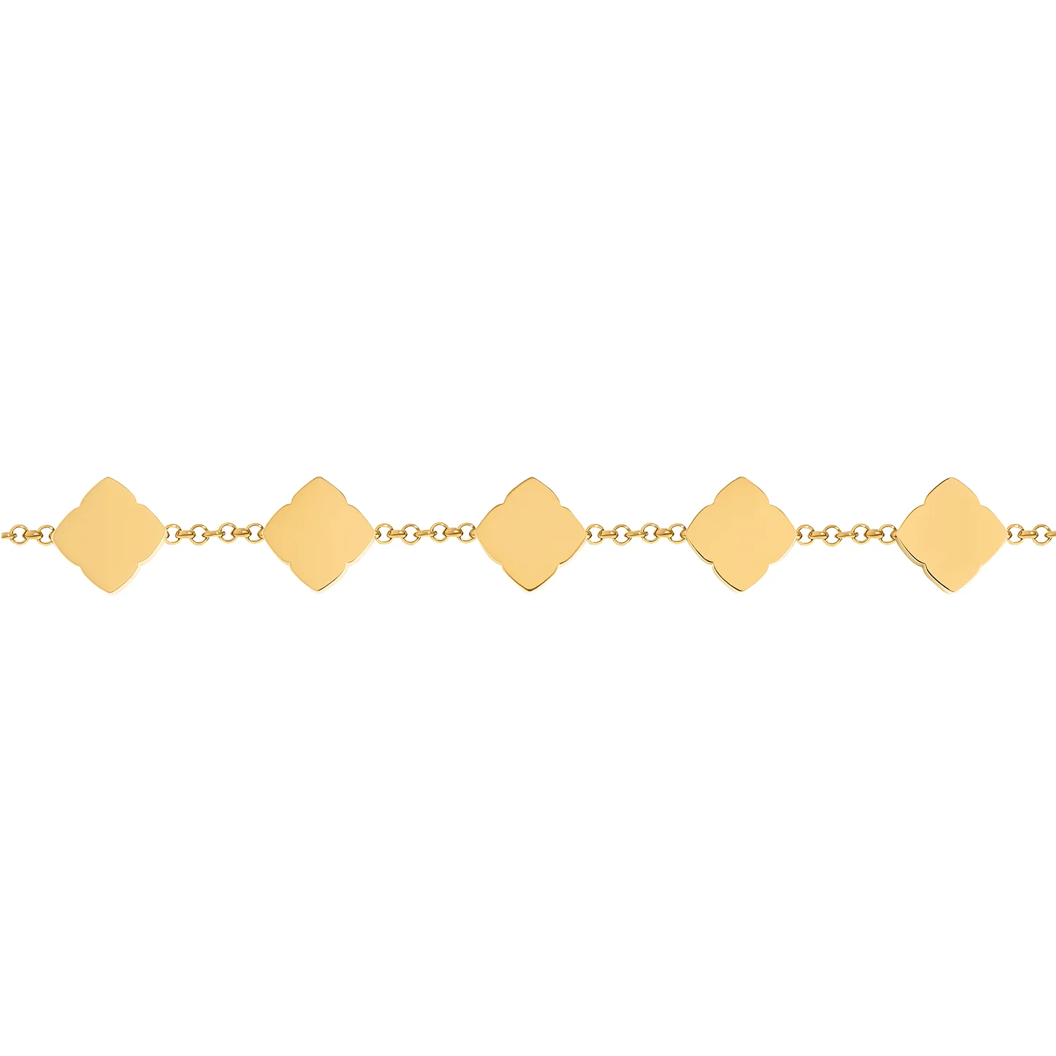 Blue Lace Agate Clover Bracelet (Gold) - Image 9