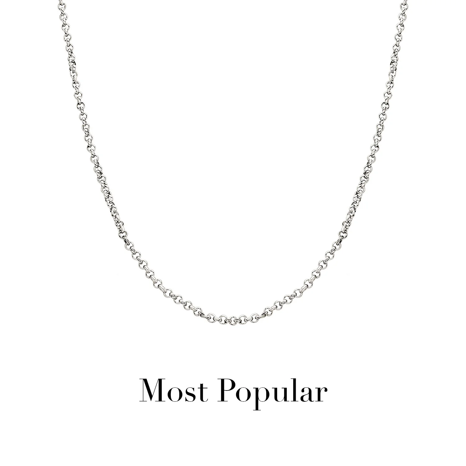Layering Box Chain Necklace (Silver) - Image 3