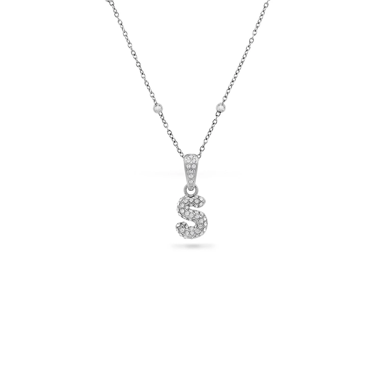 Bubble Initial Necklace - Silver - Image 3