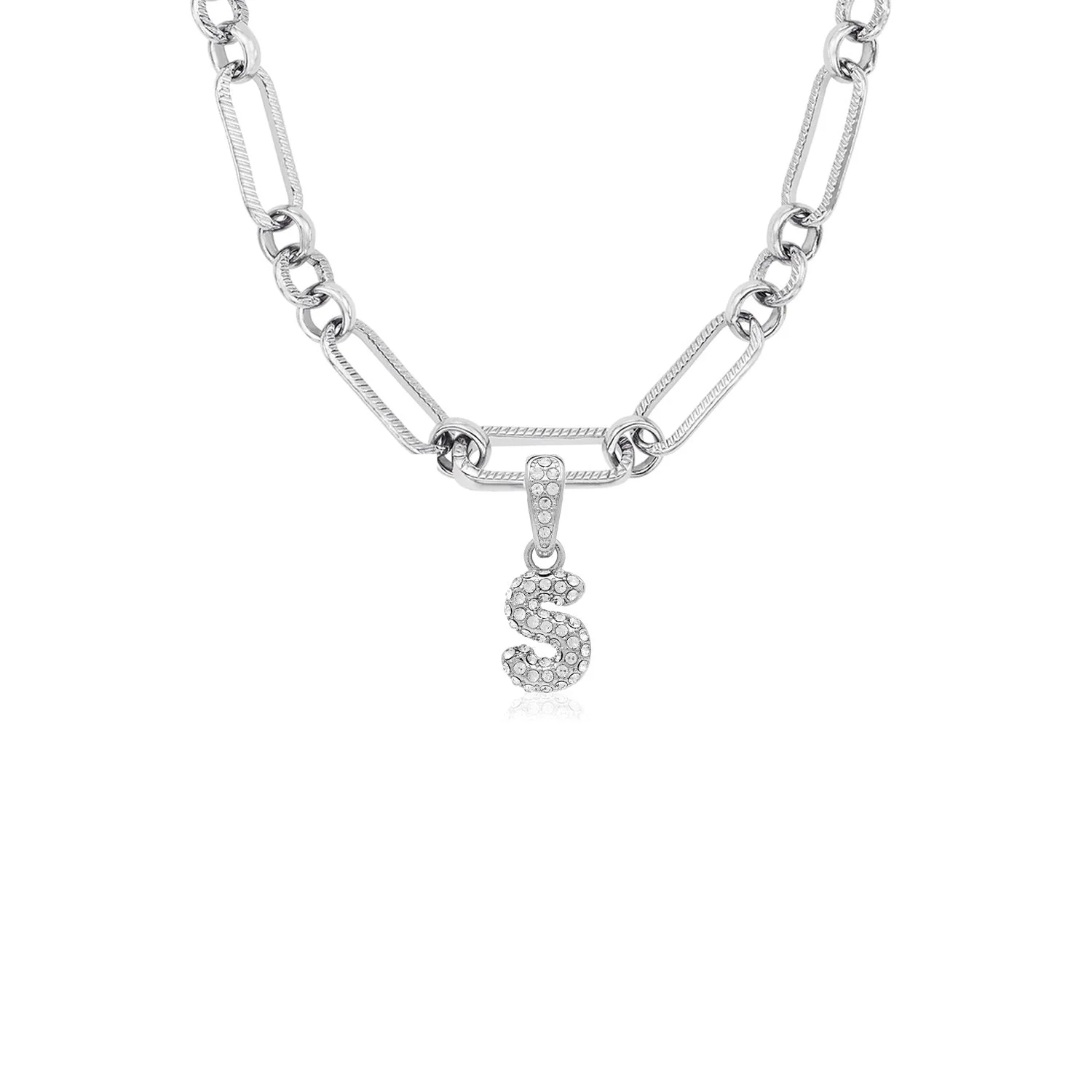 Bubble Initial Necklace - Silver - Image 5