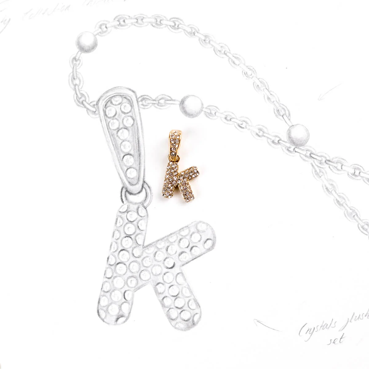 Bubble Initial Sphere Necklace - Gold - Image 10