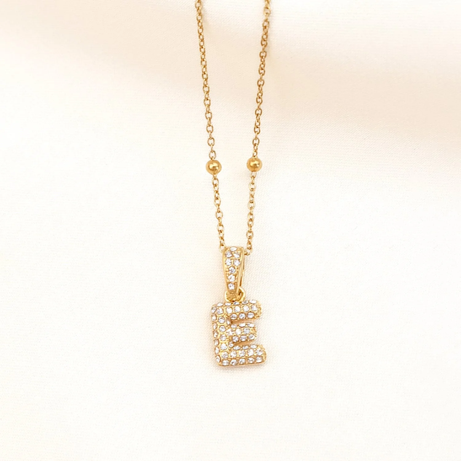 Bubble Initial Sphere Necklace - Gold - Image 7