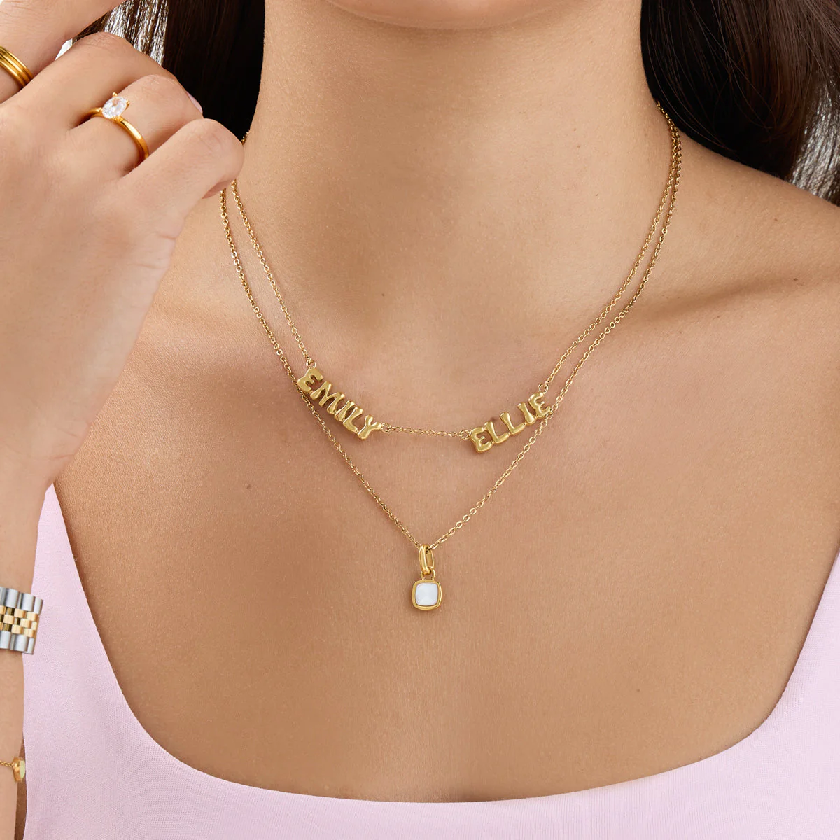 Bubble Name Necklace (Gold) - Image 4