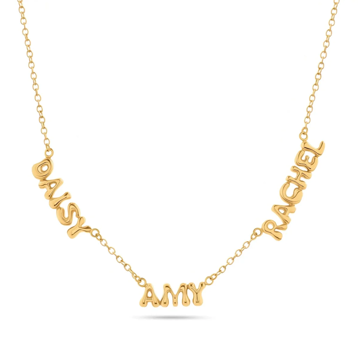 Bubble Name Necklace (Gold) - Image 8