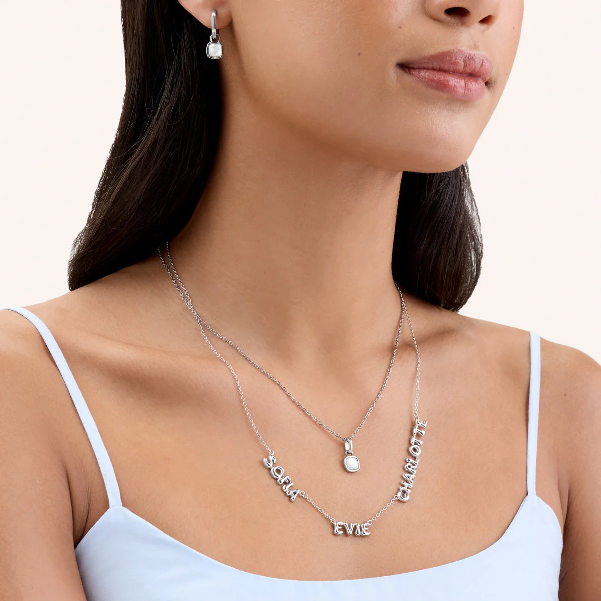 Bubble Name Necklace (Silver) - Image 4