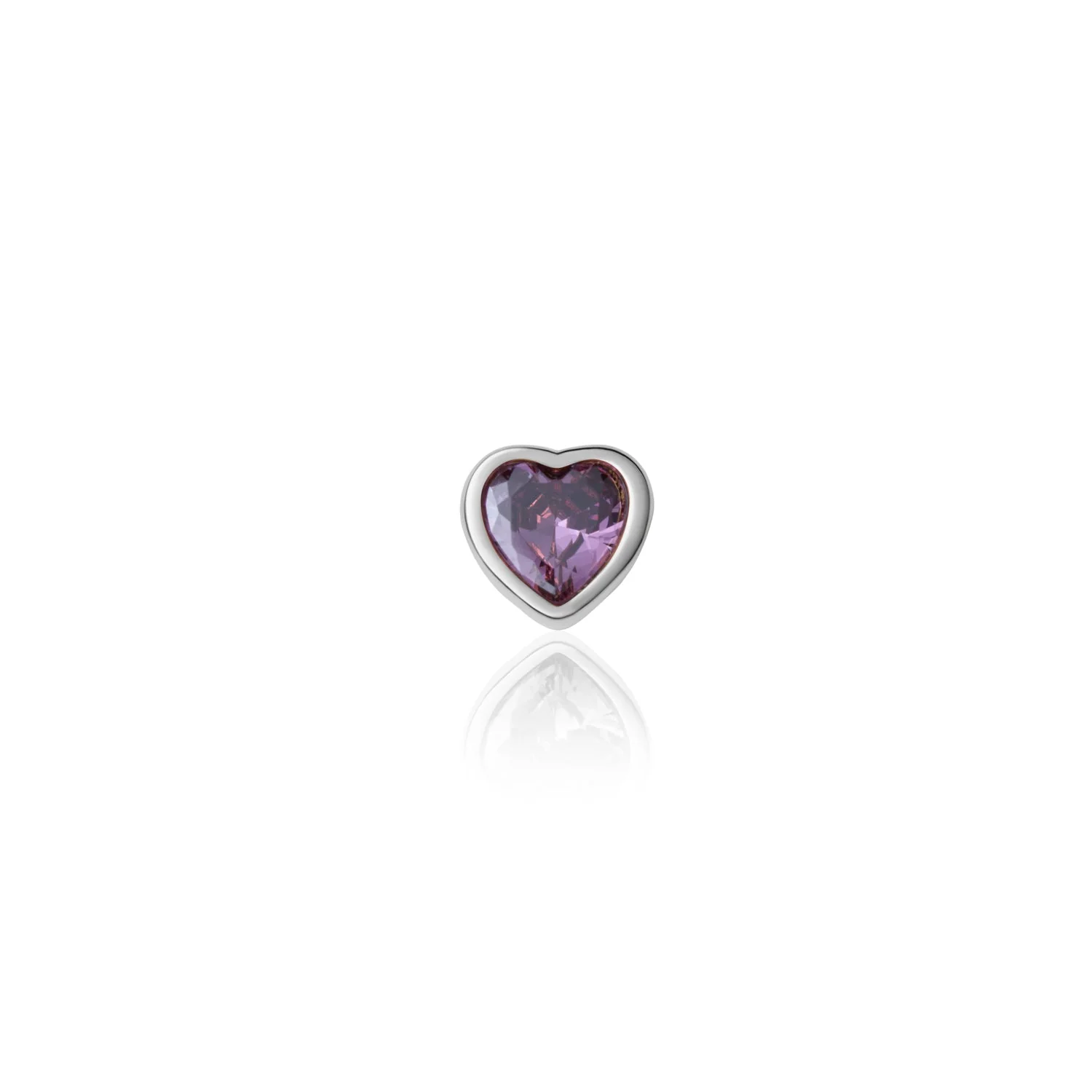 Fixed Charm - Heart Birthstone Charms (Silver) - Image 3