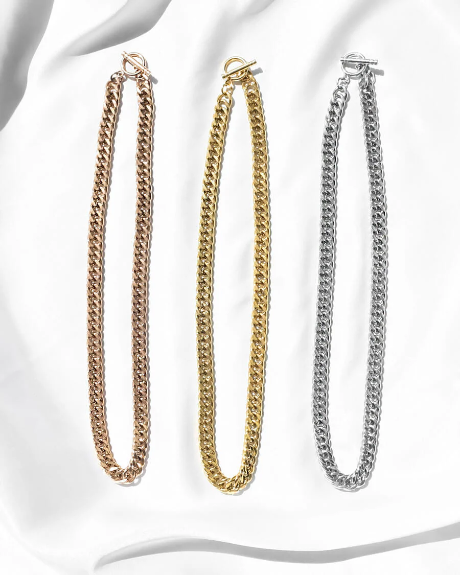 Curb Chain Necklace 18 in (Silver) - Image 3