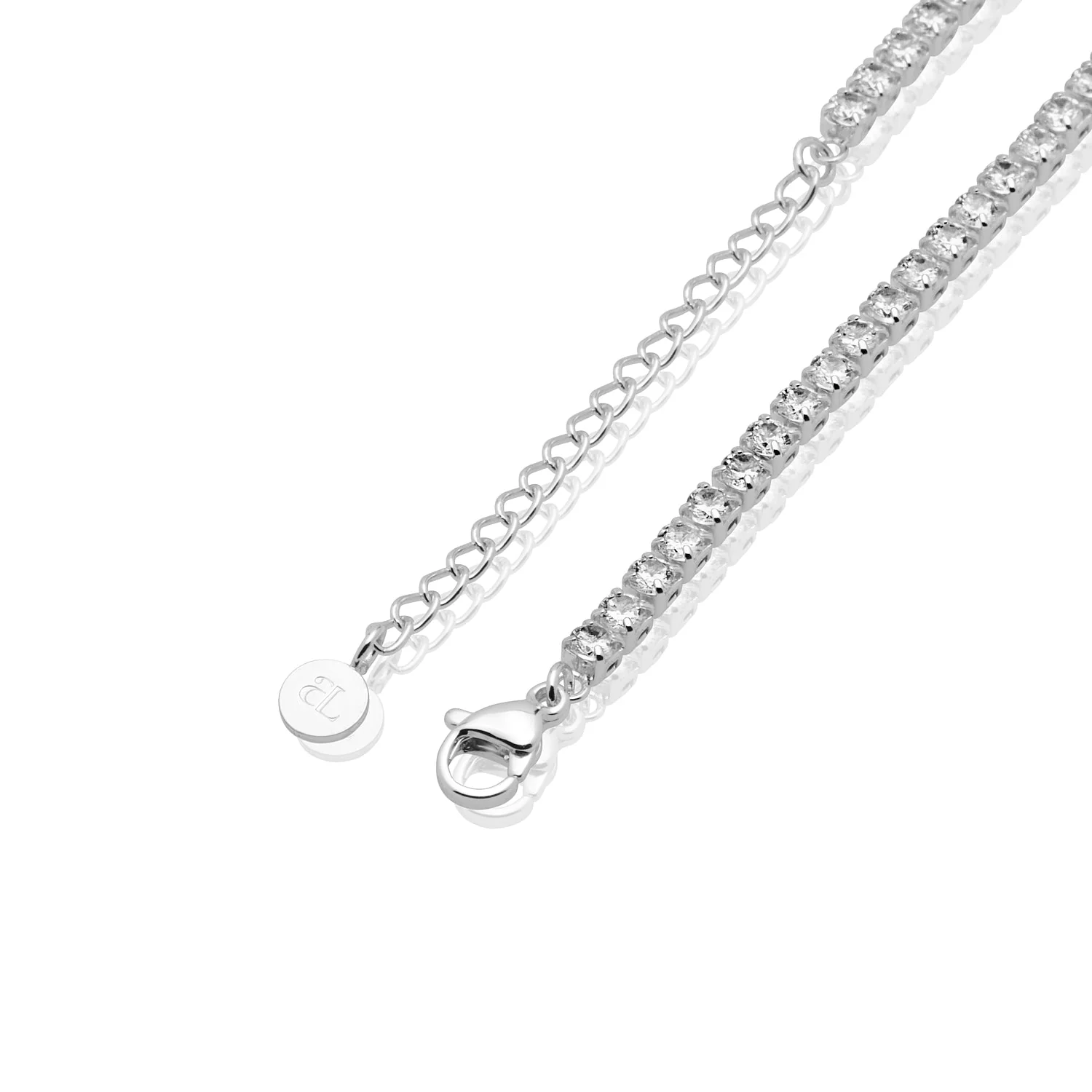 Crystal Fixed Charm Necklace (Silver) - Image 6