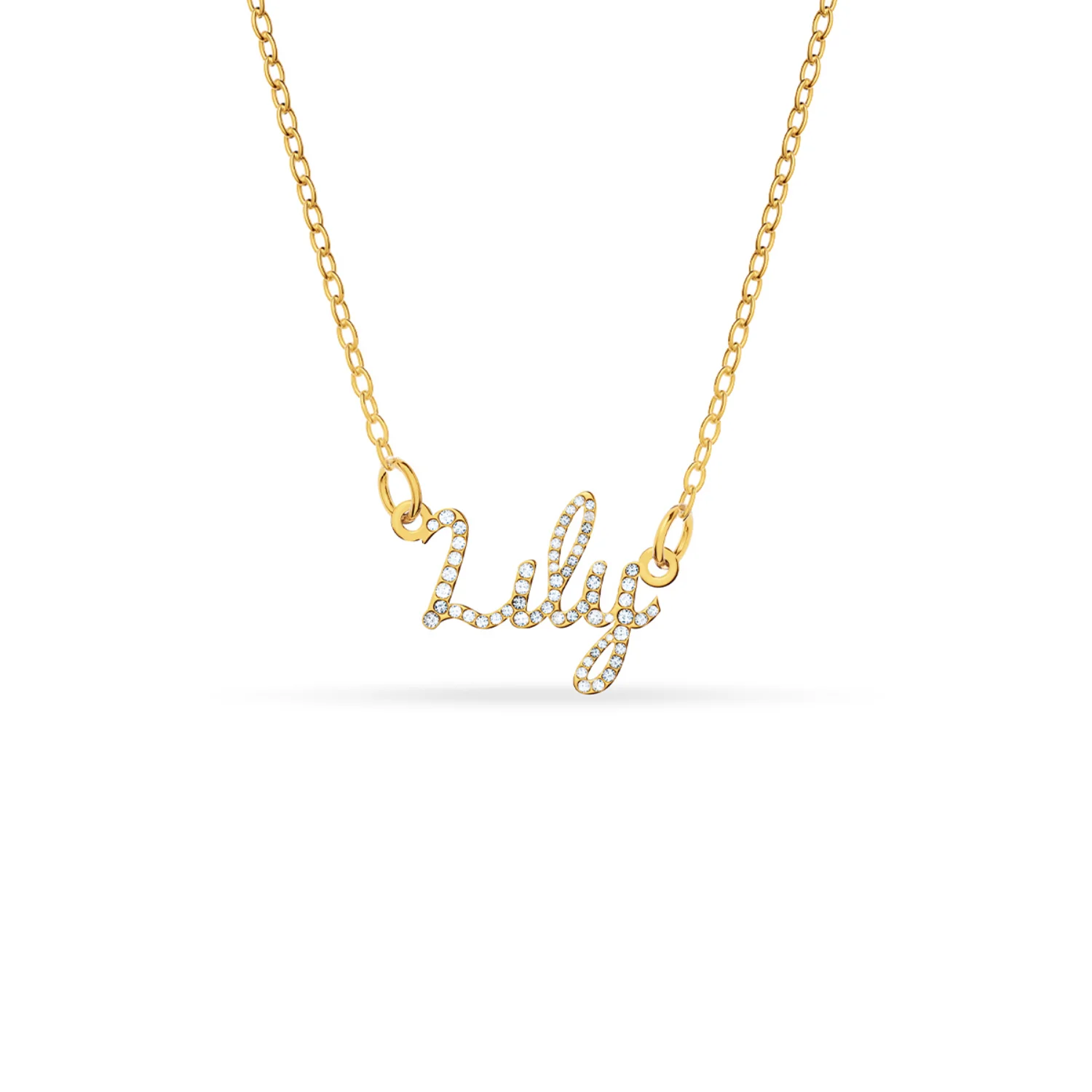 Crystal Cursive Name Necklace (Gold) - Image 2