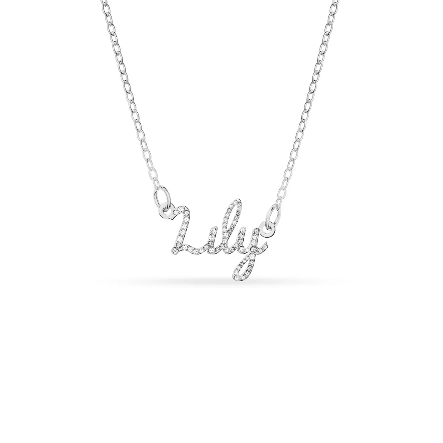 Crystal Cursive Name Necklace (Silver) - Image 2