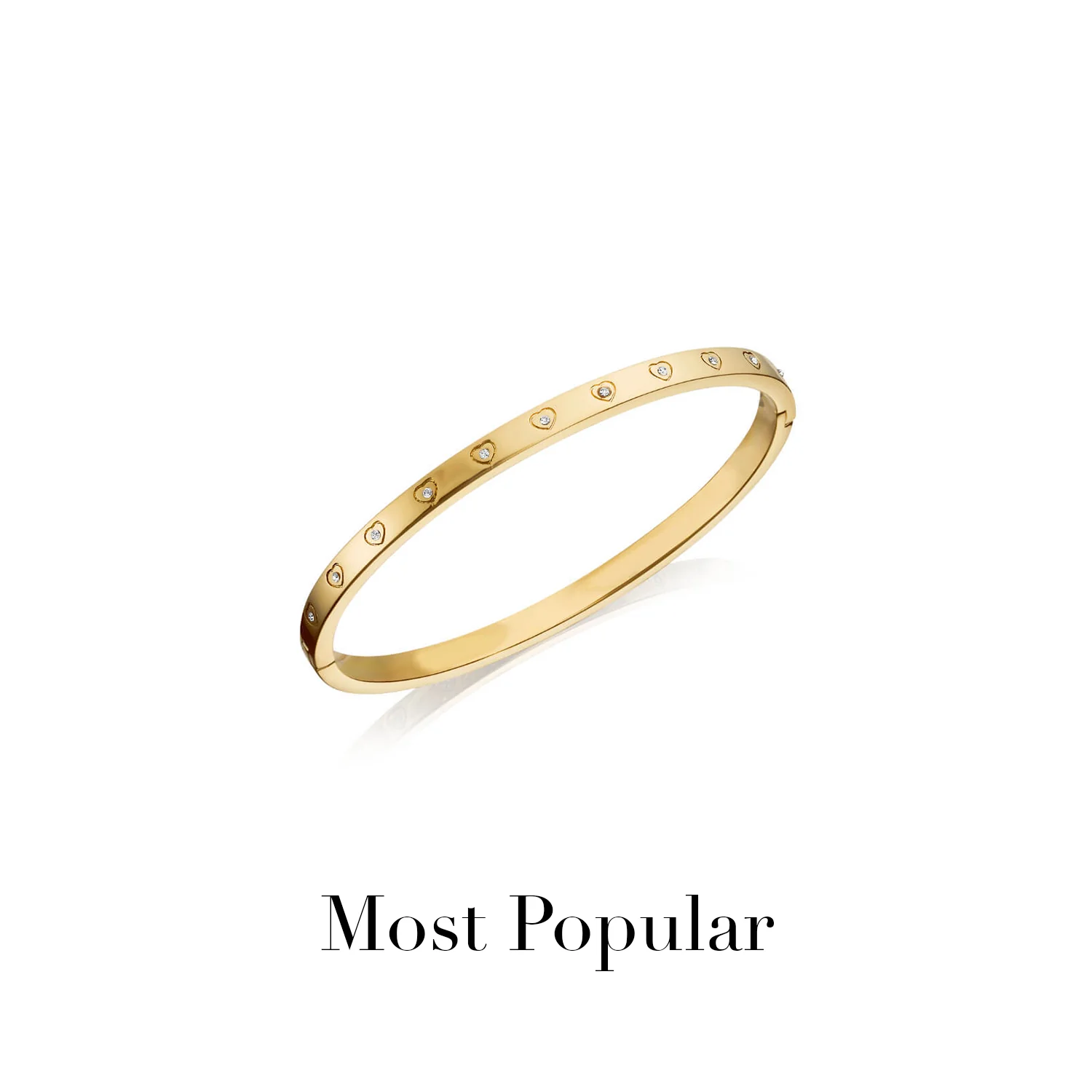 Crystal Heart Bangle (Gold) - Image 10