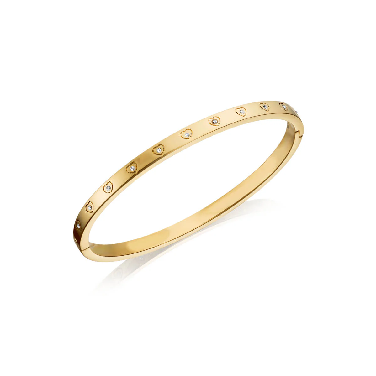 Crystal Heart Bangle (Gold) - Image 13