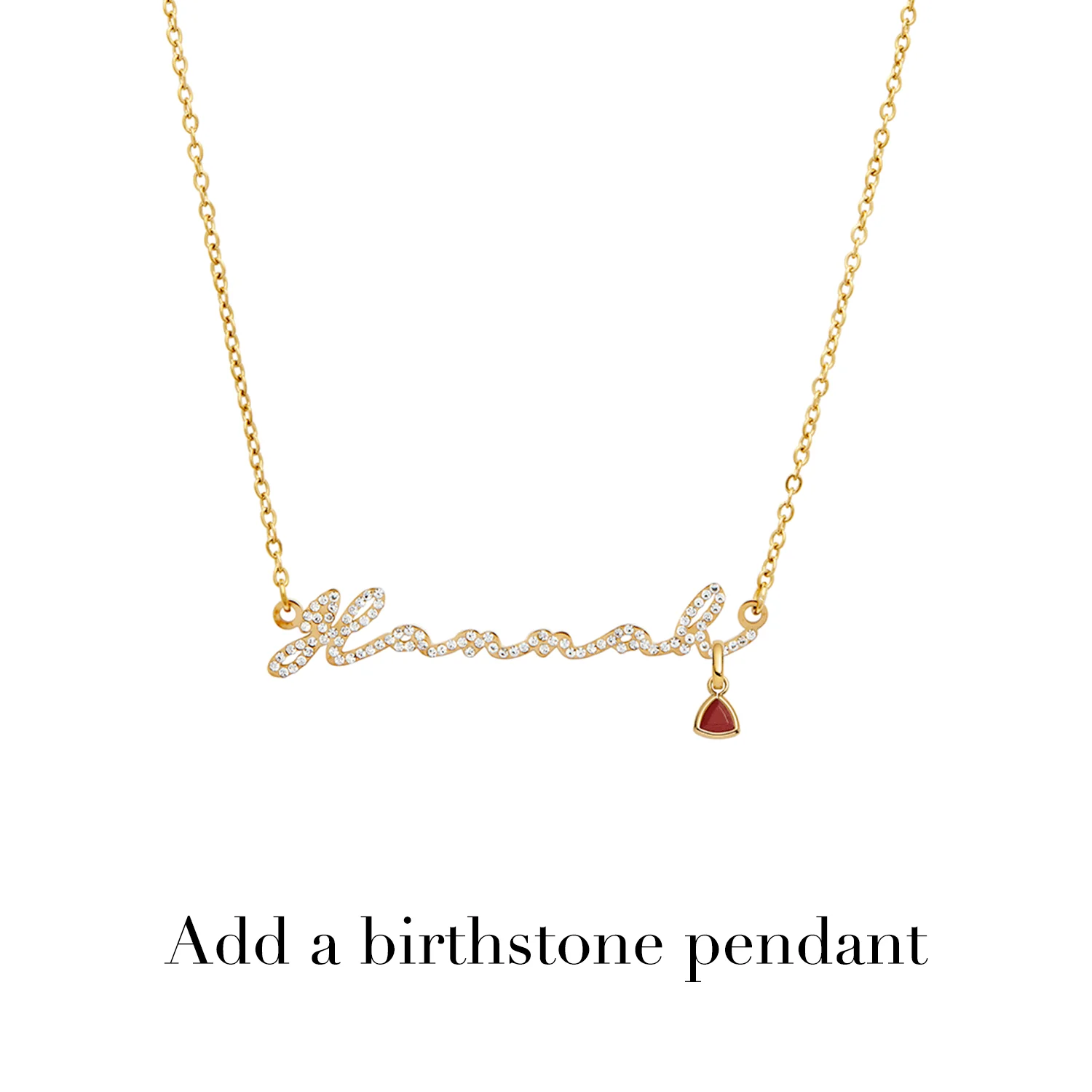 Crystal Signature Name Necklace (Gold) - Image 2