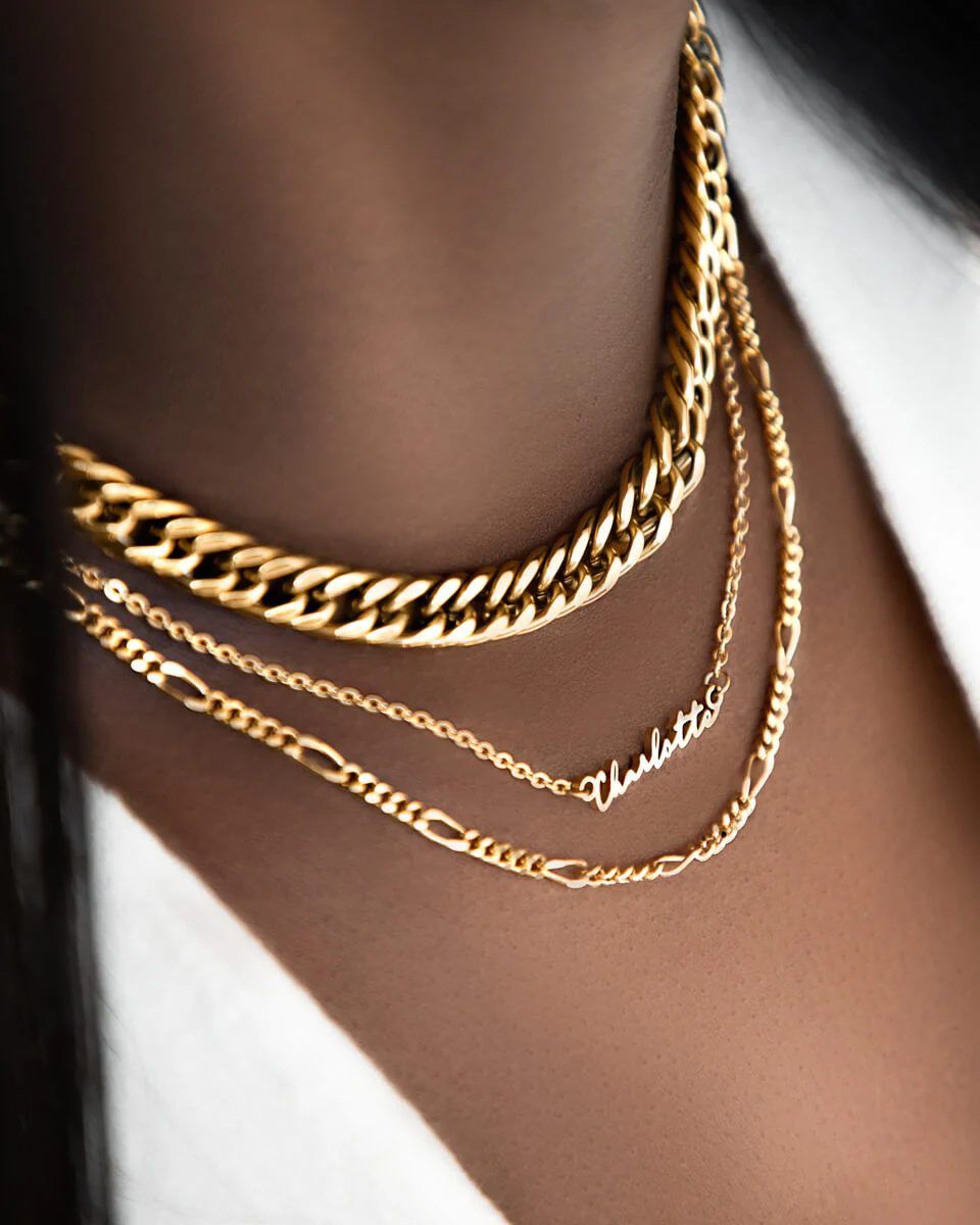 Curb Chain Necklace (Gold) - Image 4