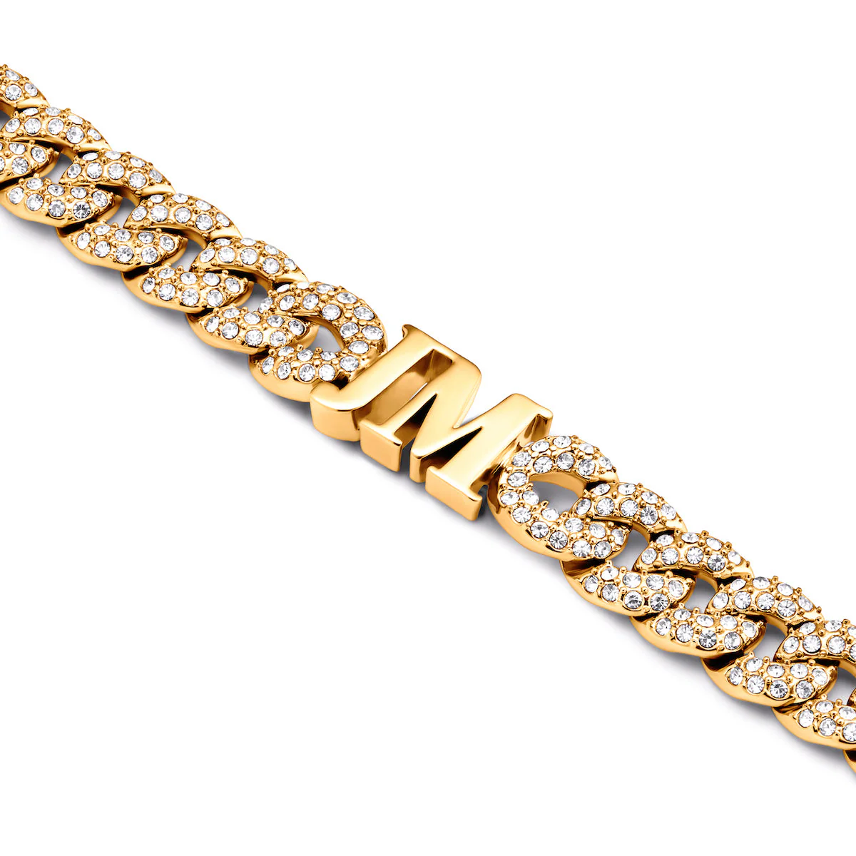 Pavé Initial Curb Bracelet (Gold) - Image 4