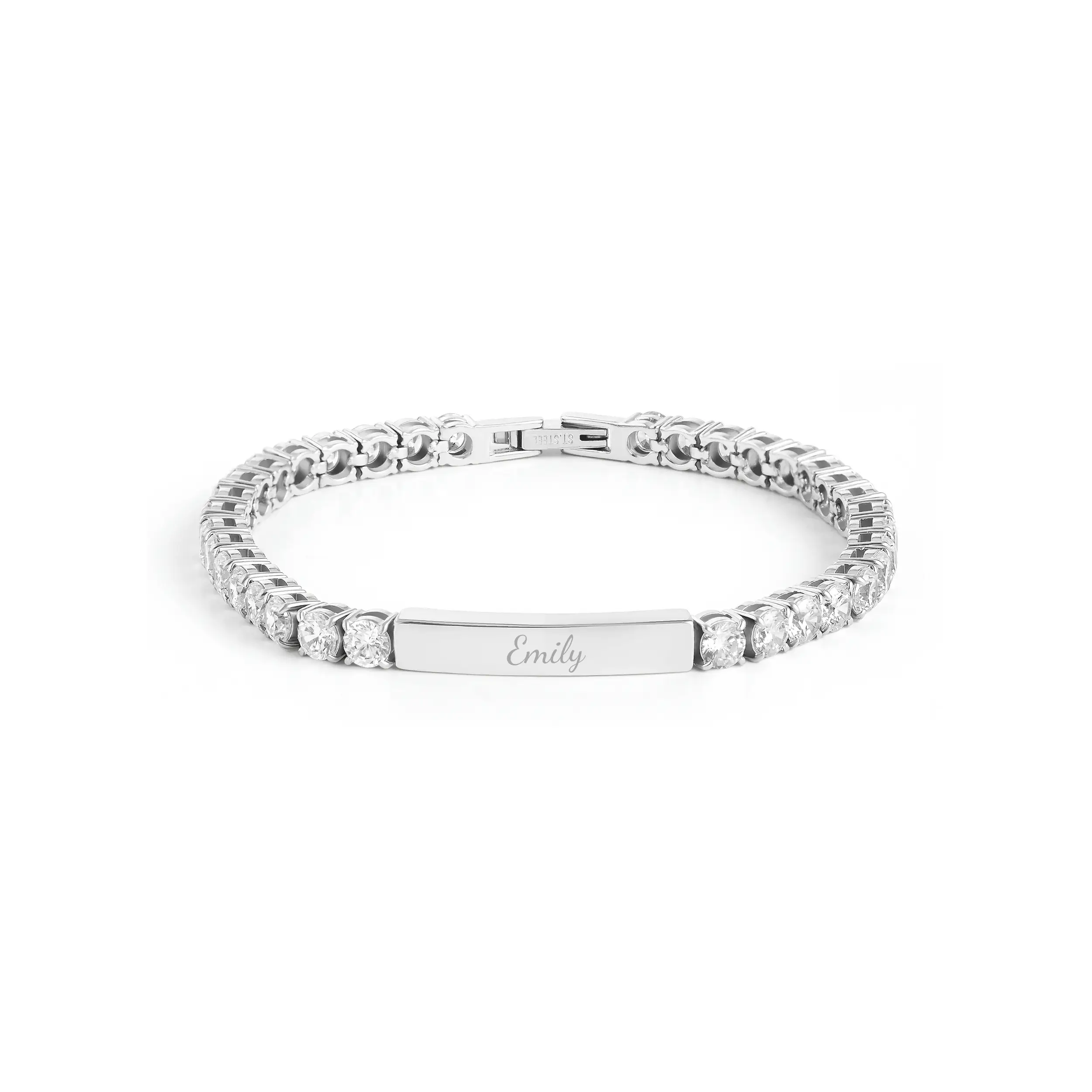 Custom Bar Tennis Bracelet (Silver)