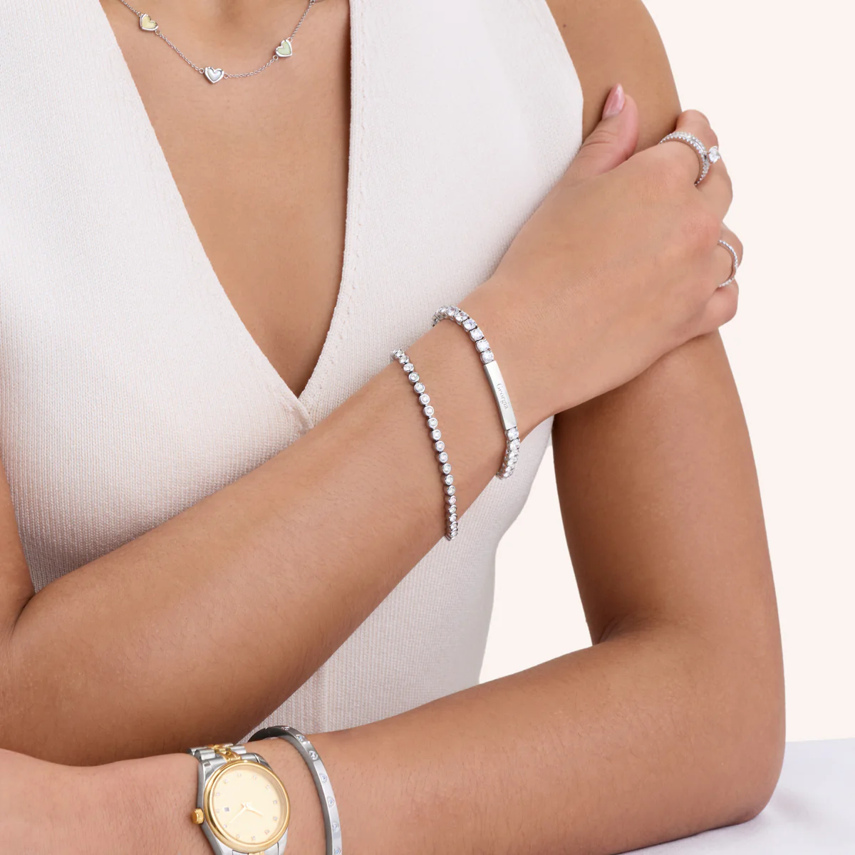 Custom Bar Tennis Bracelet (Silver) - Image 4