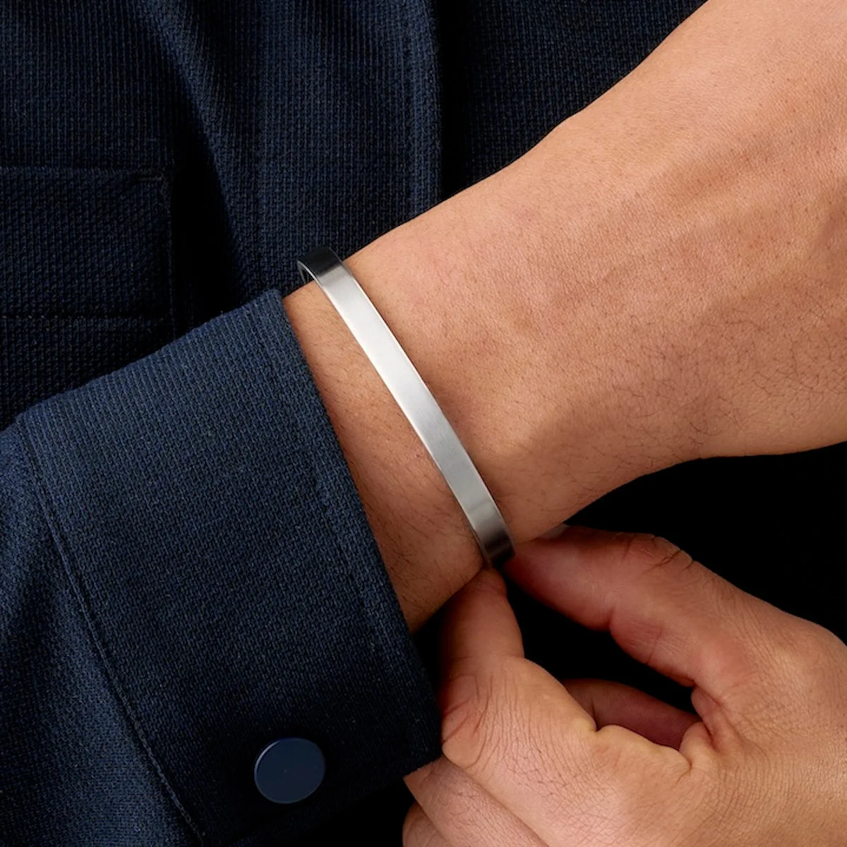 Custom Memento Cuff Bangle (Silver) - Image 5