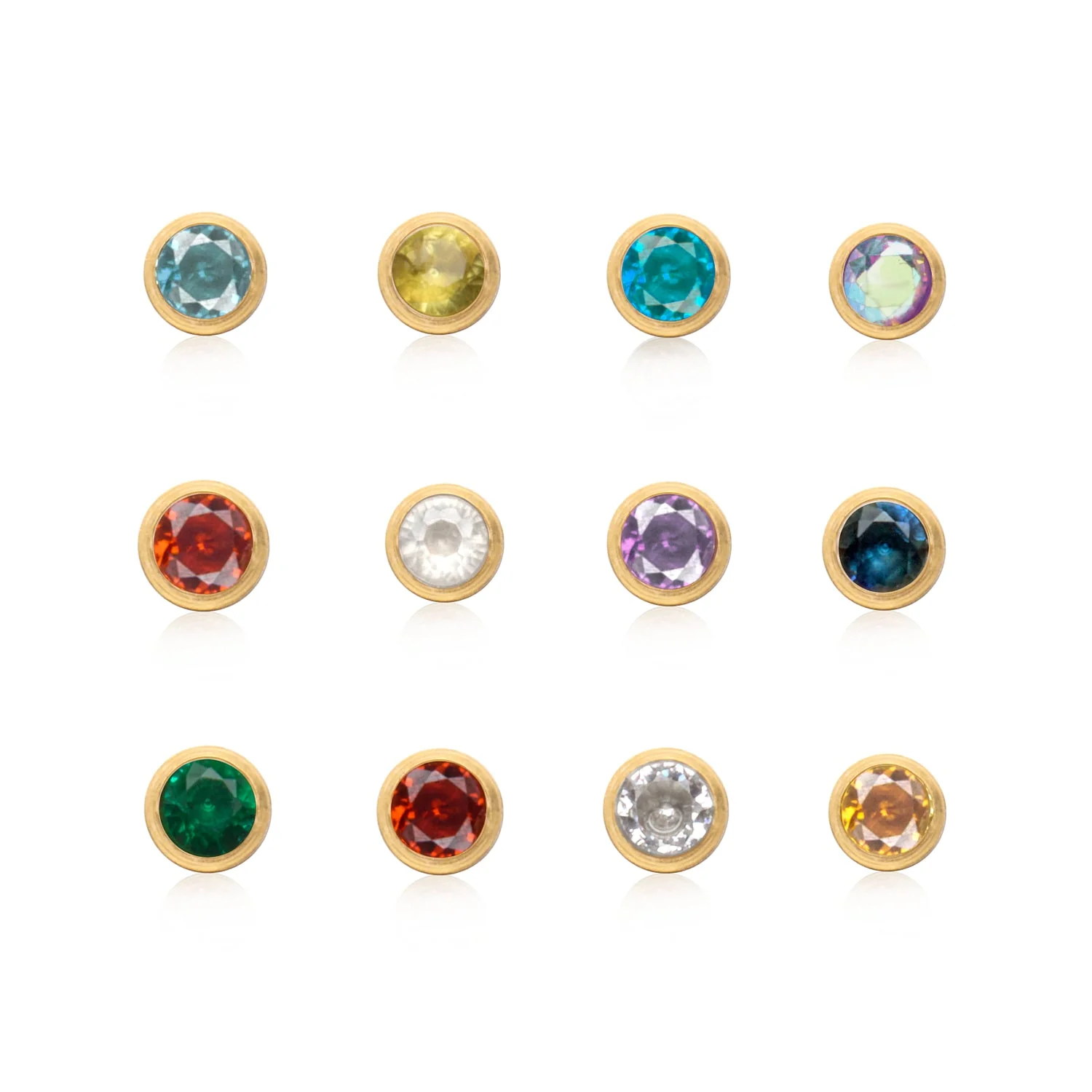 Double Initial Icon - Birthstone (Gold)