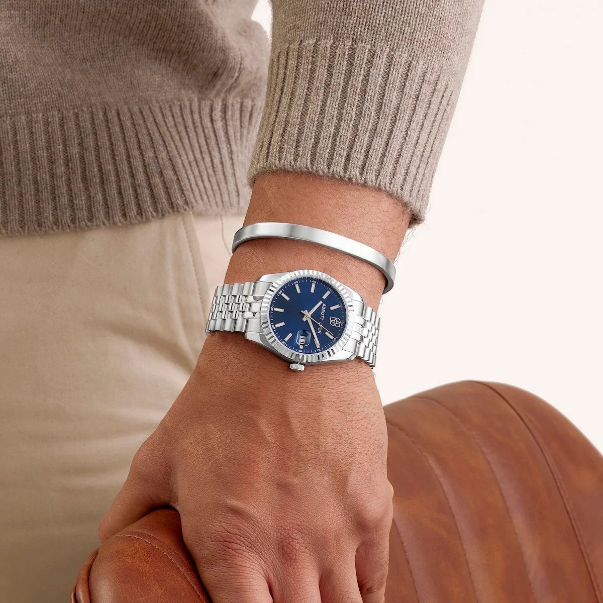 Custom Fingerprint Memento Cuff Bangle (Silver) - Image 3