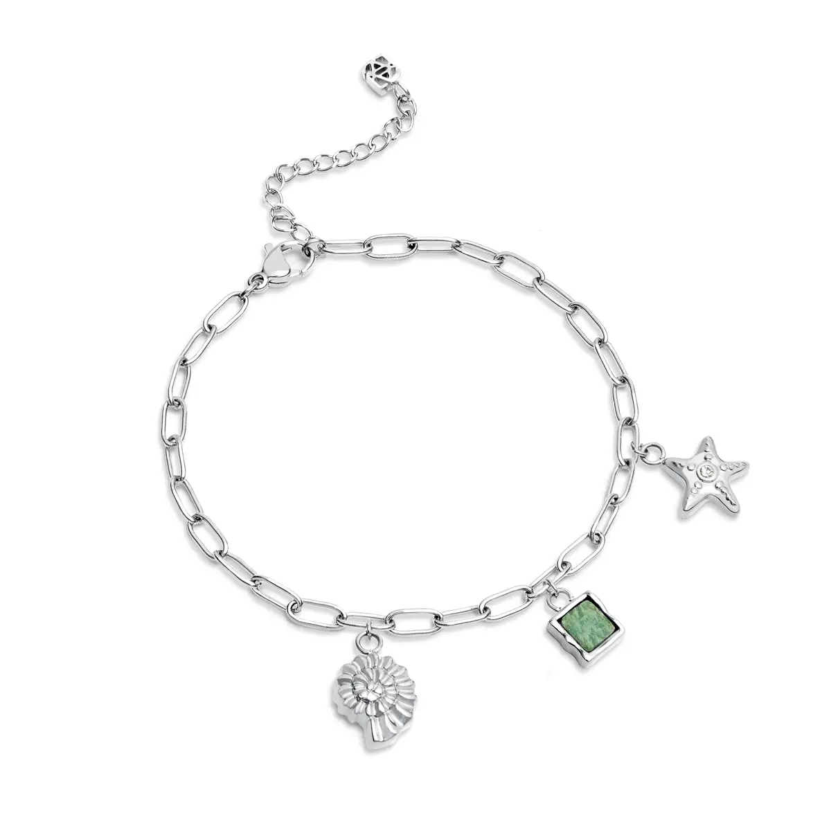 Custom Hanging Ocean Charm Bracelet (Silver)