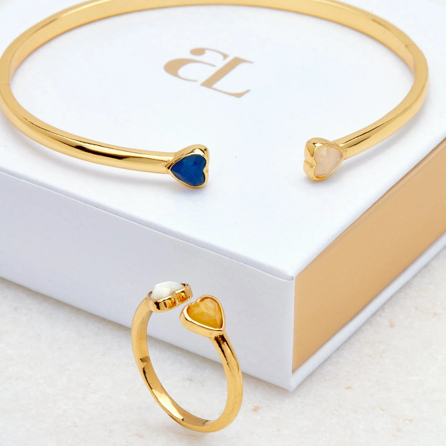 Custom Heart Birthstone Ring (Gold) - Image 4