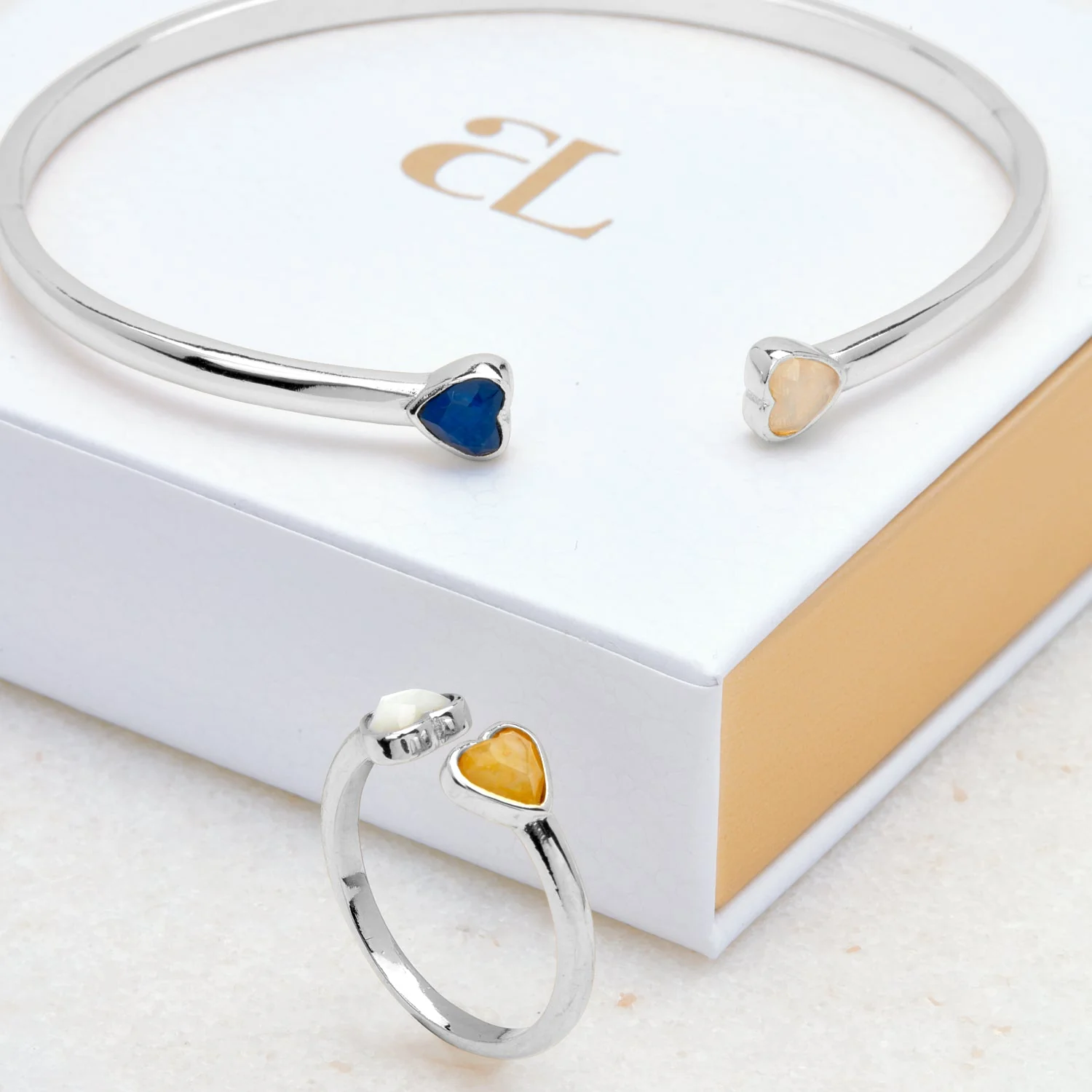 Custom Heart Birthstone Ring (Silver) - Image 4