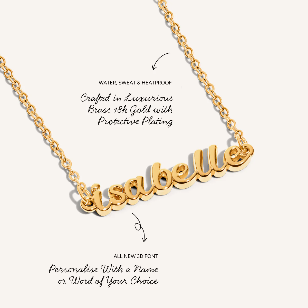 Script Name Necklace (Gold) - Image 3