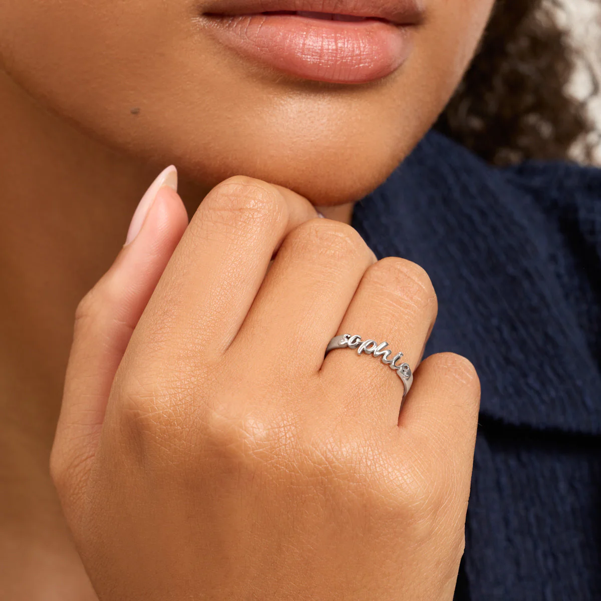 Script Name Ring (Silver) - Image 2