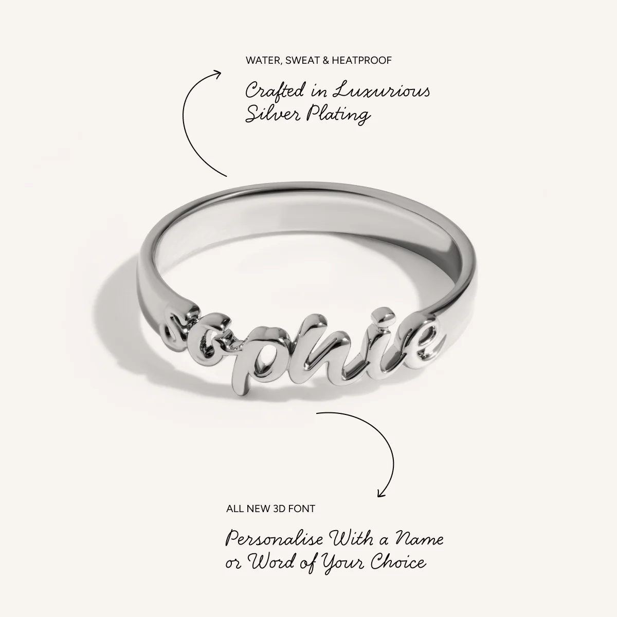 Script Name Ring (Silver) - Image 4