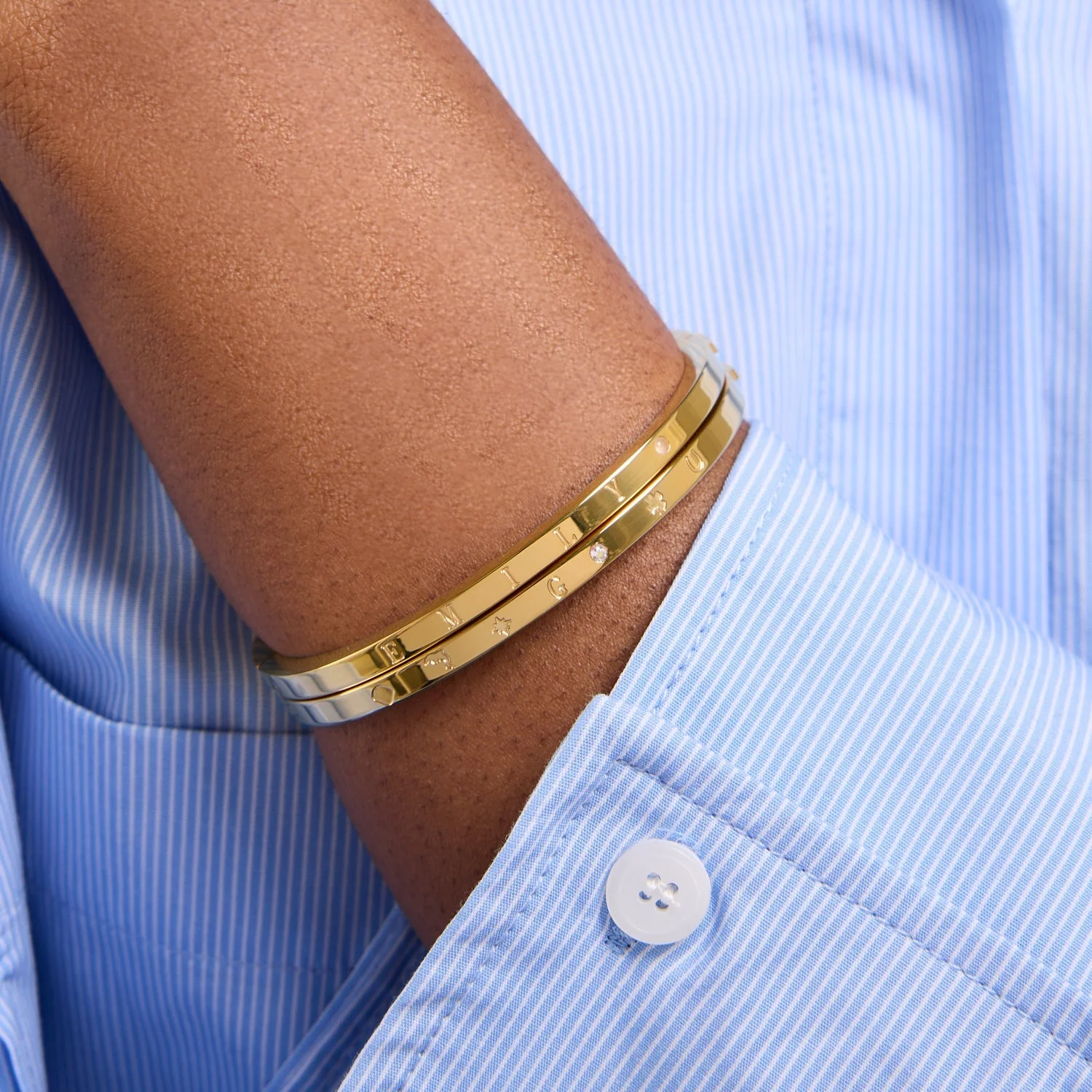 Custom Stamped Bangle (Gold) - Image 3