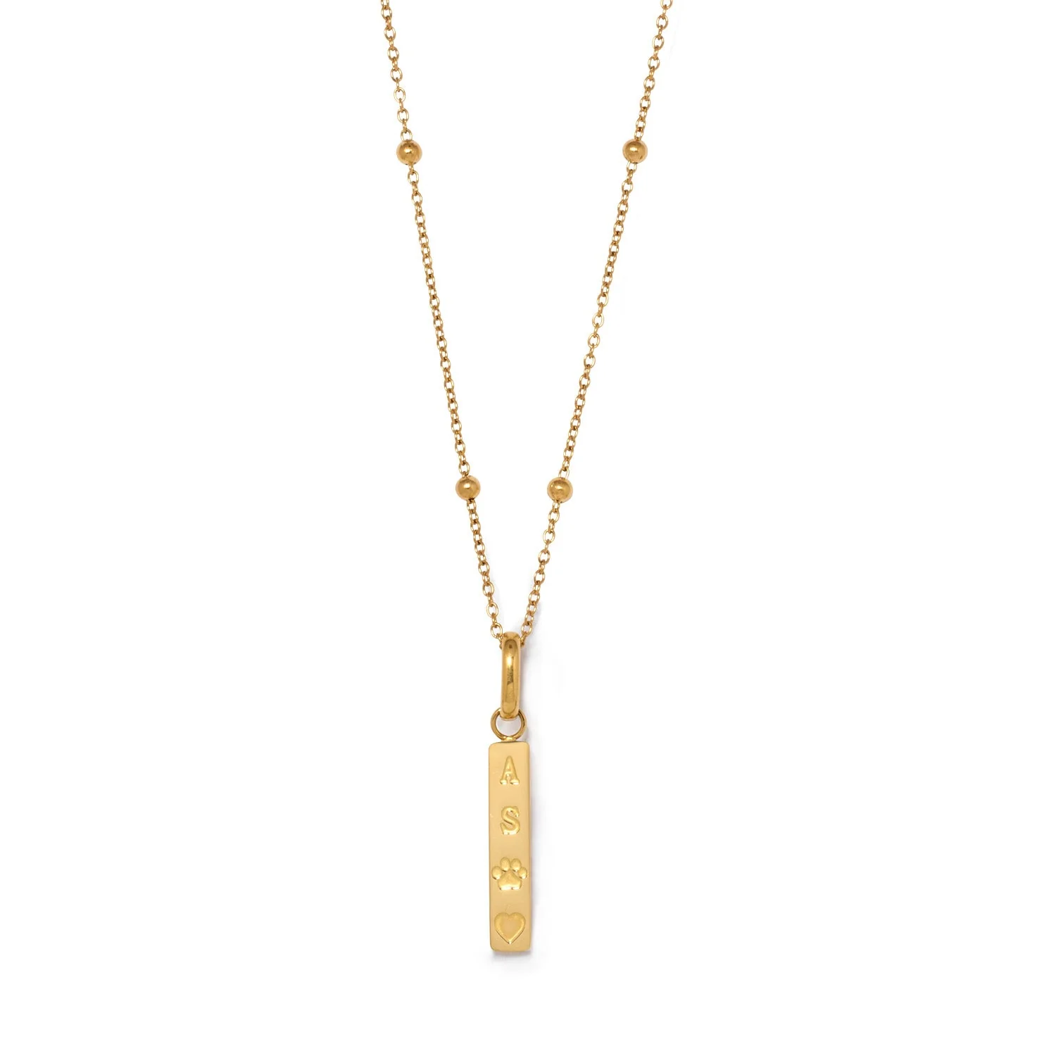Custom Stamped Bar Pendant Necklace (Gold) - Image 14