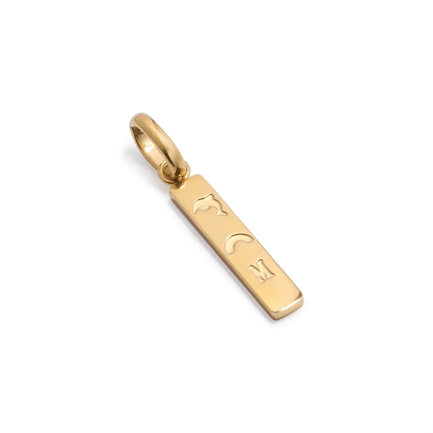 Custom Stamped Bar Pendant Necklace (Gold) - Image 7