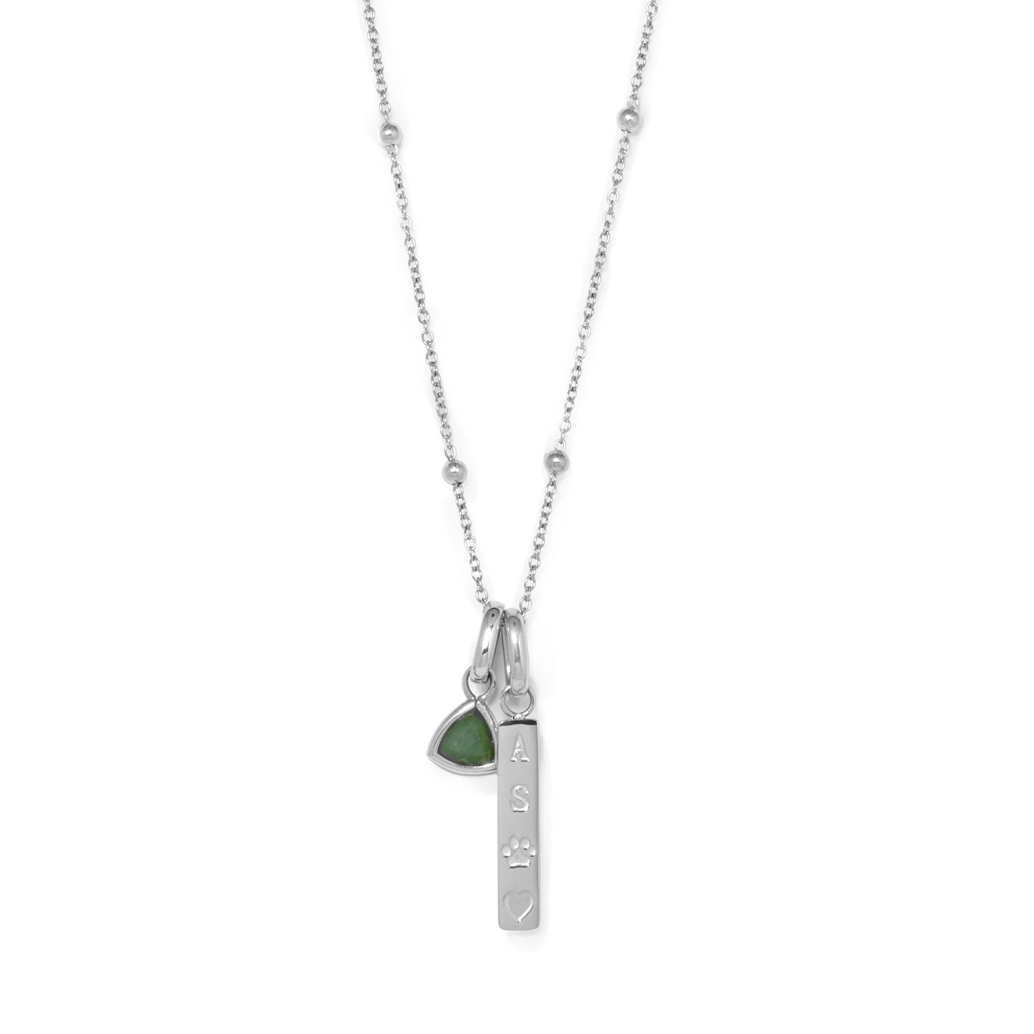 Custom Stamped Bar Pendant Necklace (Silver) - Image 13