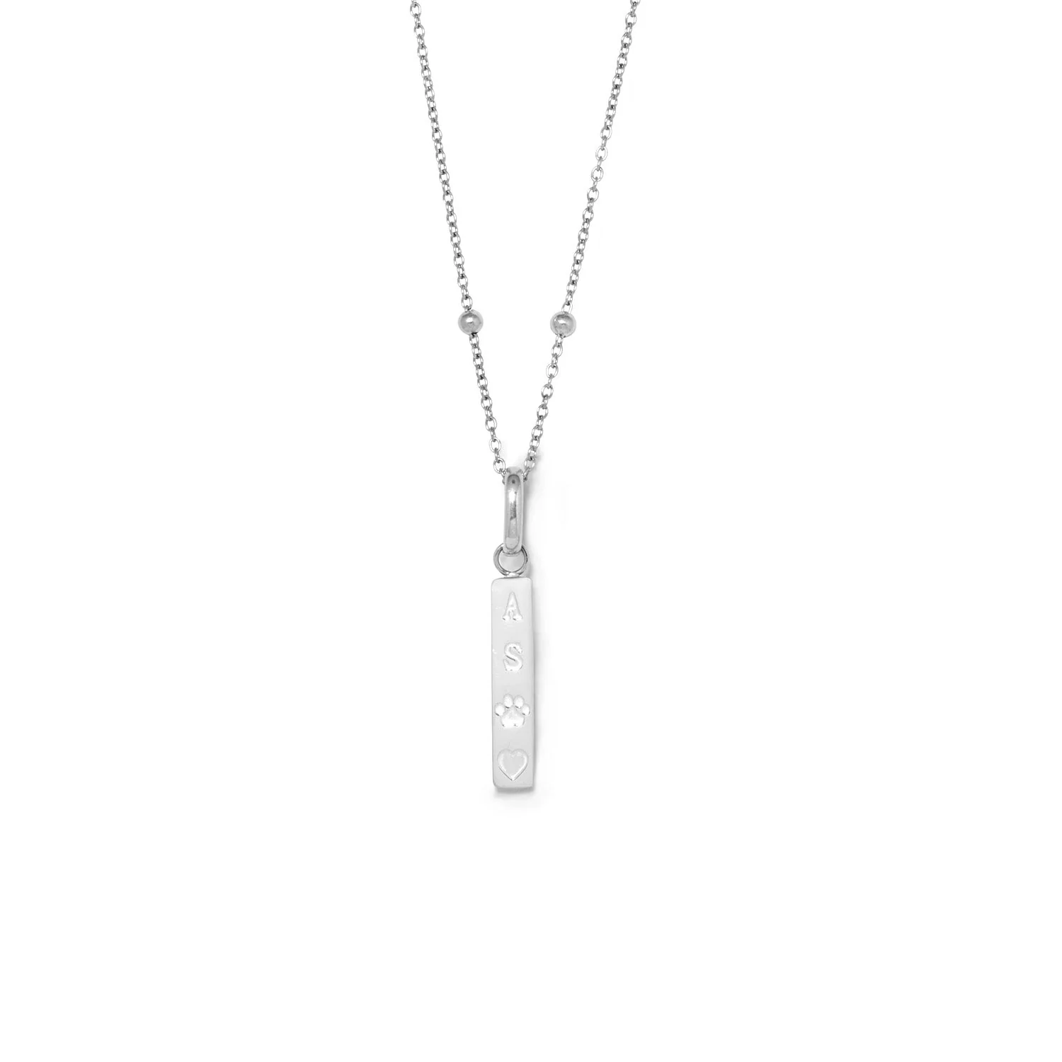 Custom Stamped Bar Pendant Necklace (Silver) - Image 16