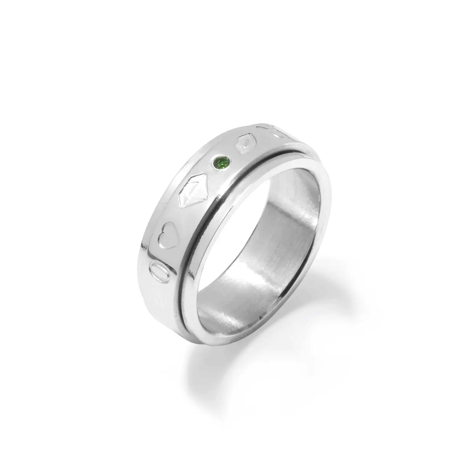 Custom Stamped Fidget Ring (Silver) - Image 2