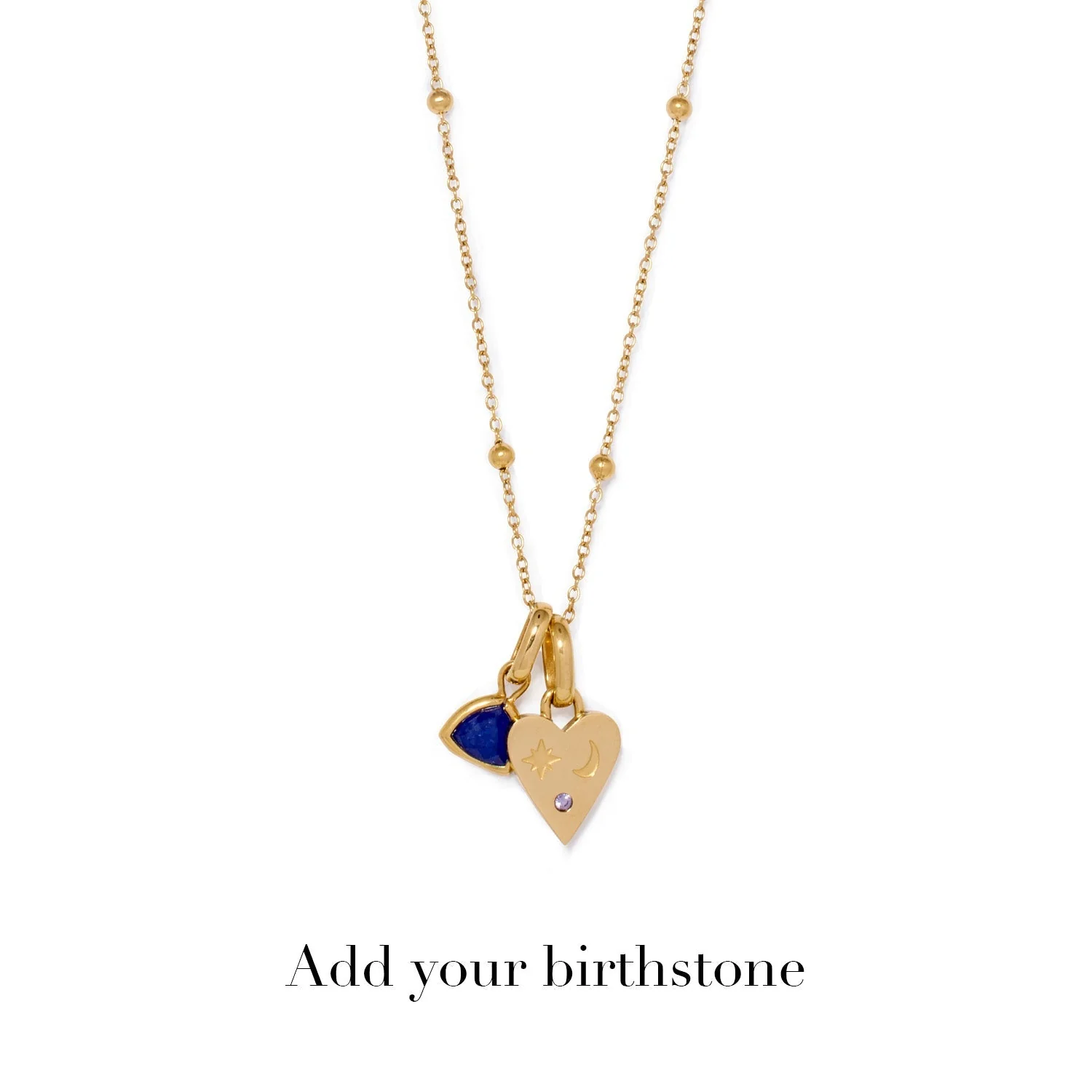 Custom Stamped Heart Pendant Necklace (Gold) - Image 4