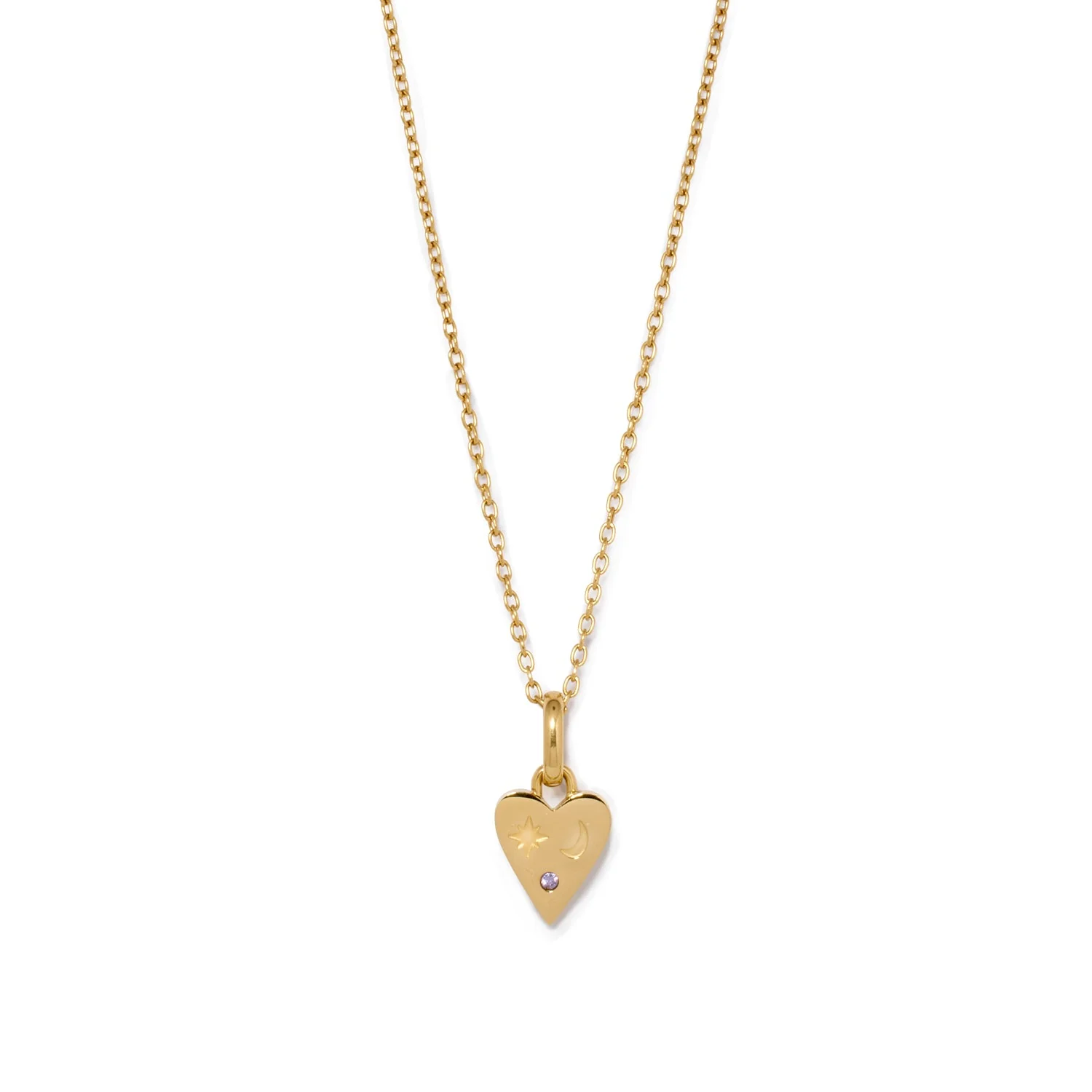Custom Stamped Heart Pendant Necklace (Gold) - Image 7