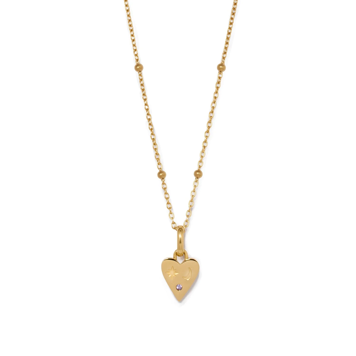 Custom Stamped Heart Pendant Necklace (Gold) - Image 8