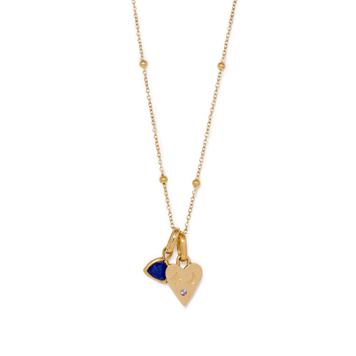 Custom Stamped Heart Pendant Necklace (Gold) - Image 9