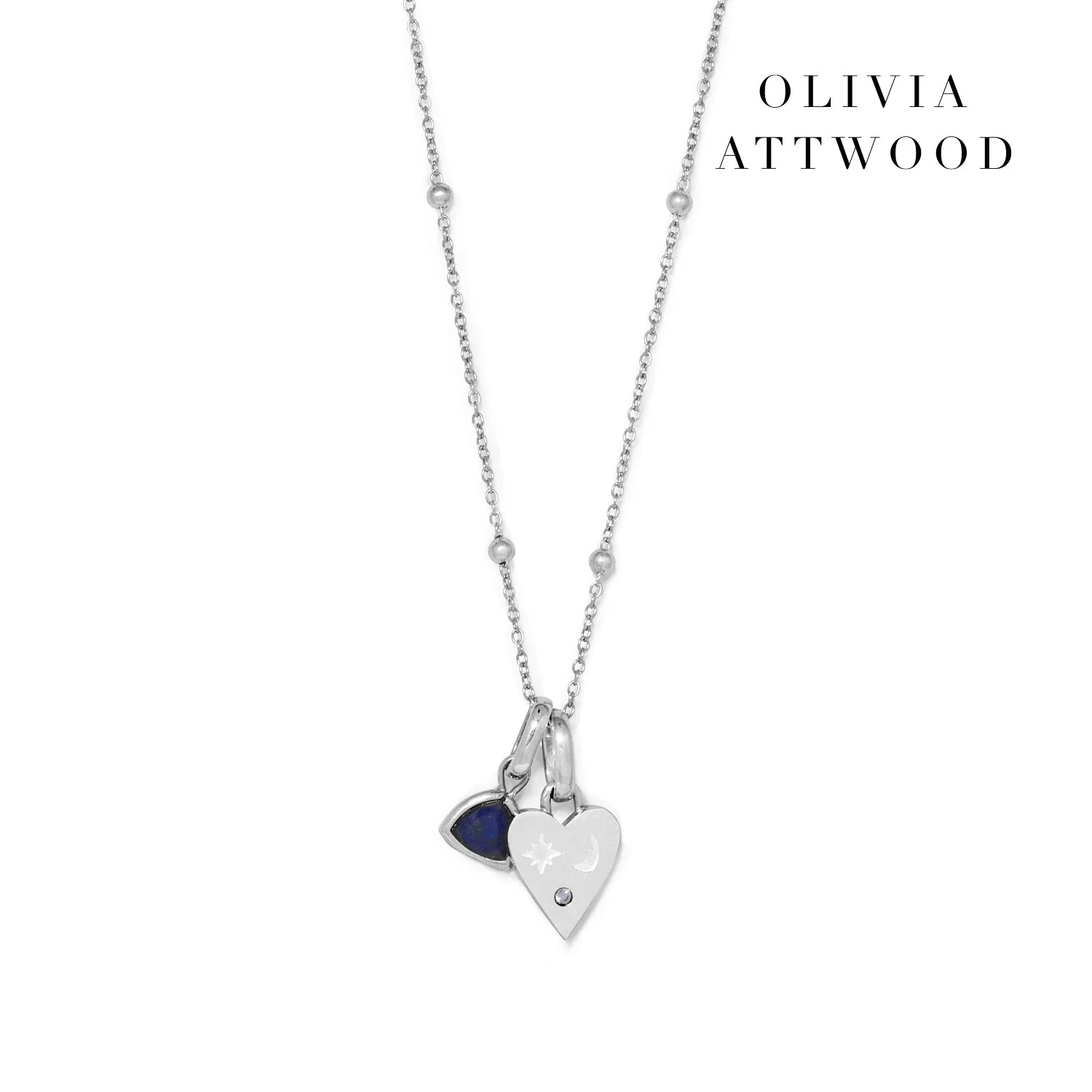 Custom Stamped Heart Pendant Necklace (Silver)
