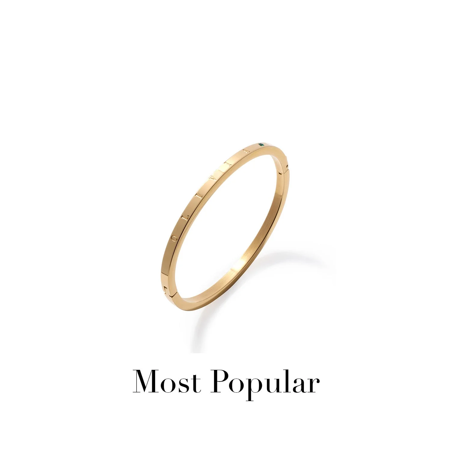Custom Stamped Name Bangle (Gold) - Image 6