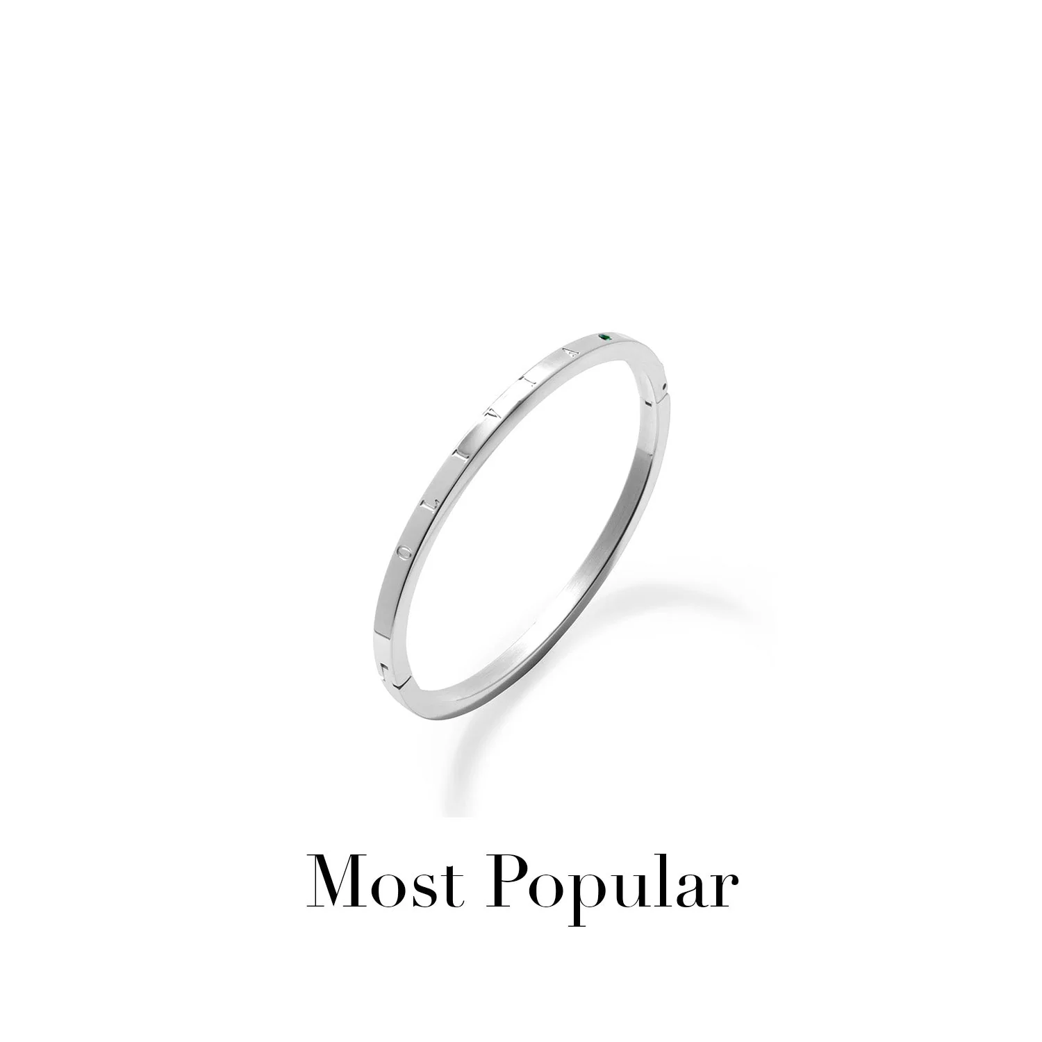 Custom Stamped Name Bangle (Silver) - Image 6