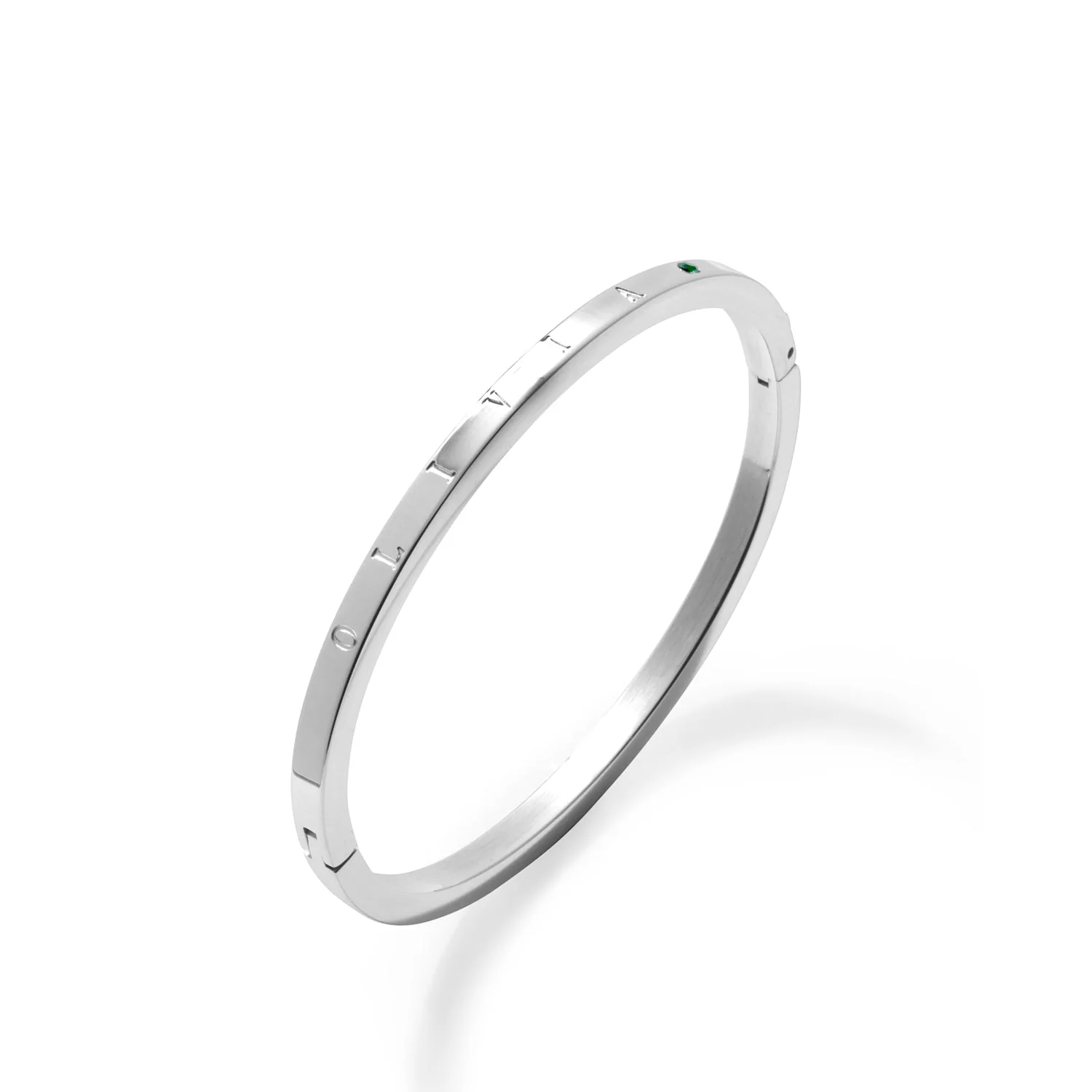 Custom Stamped Name Bangle (Silver) - Image 7