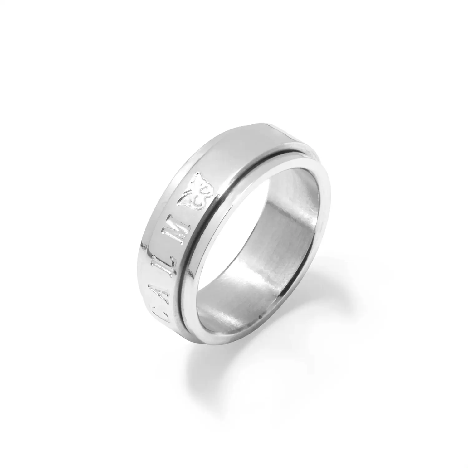 Custom Stamped Name Fidget Ring (Silver) - Image 5